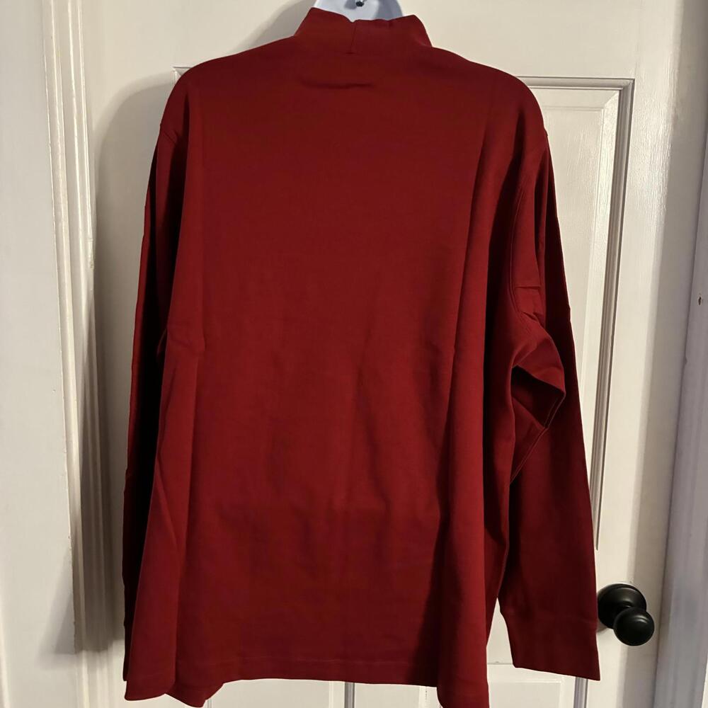 Lands' End Cardinal Red Long Sleeve Mock Neck Shirt - 2X - NWOT - Picture 3 of 3